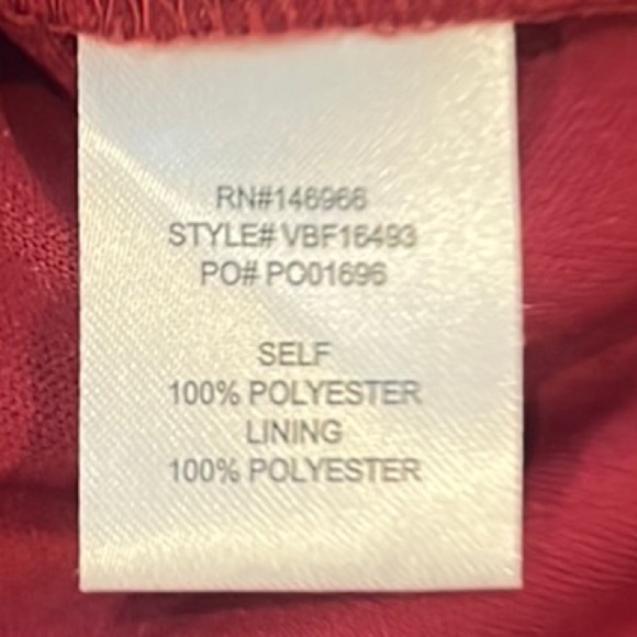 Crystal Doll Small Maroon Short Slewve Floral Mock Neck Dress - Picture 12 of 14